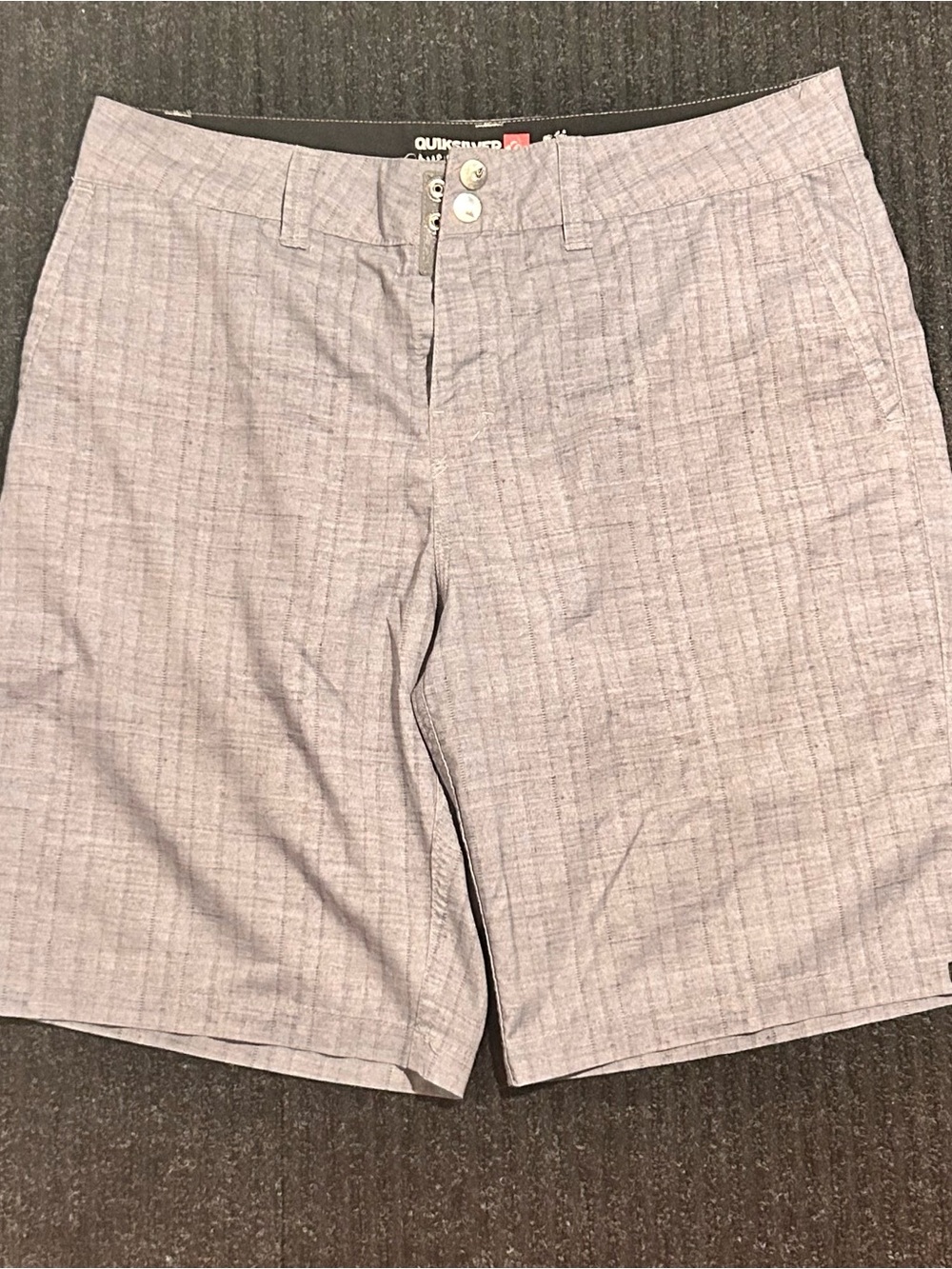 Quiksilver Men’s Light Gray Textured Flat Front Shorts